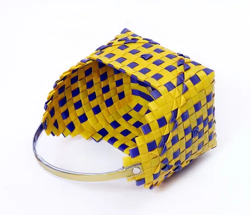 Chettinad Pookoodai yellow with blue combination of multipurpose flower basket